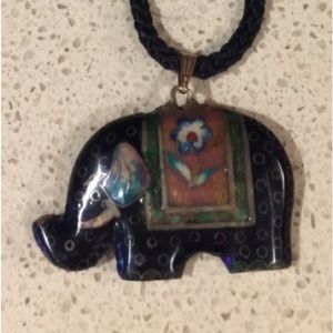 Vintage Cloisonné elephant pendant